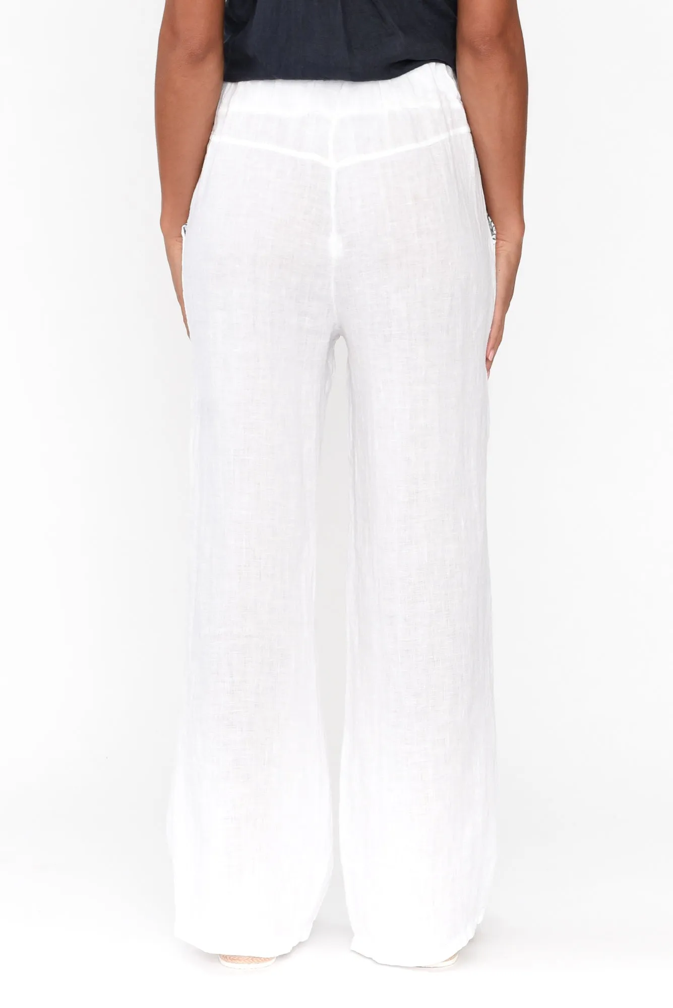Lundy White Trim Linen Pants sold by Blue Bungalow product image thumbnail 4