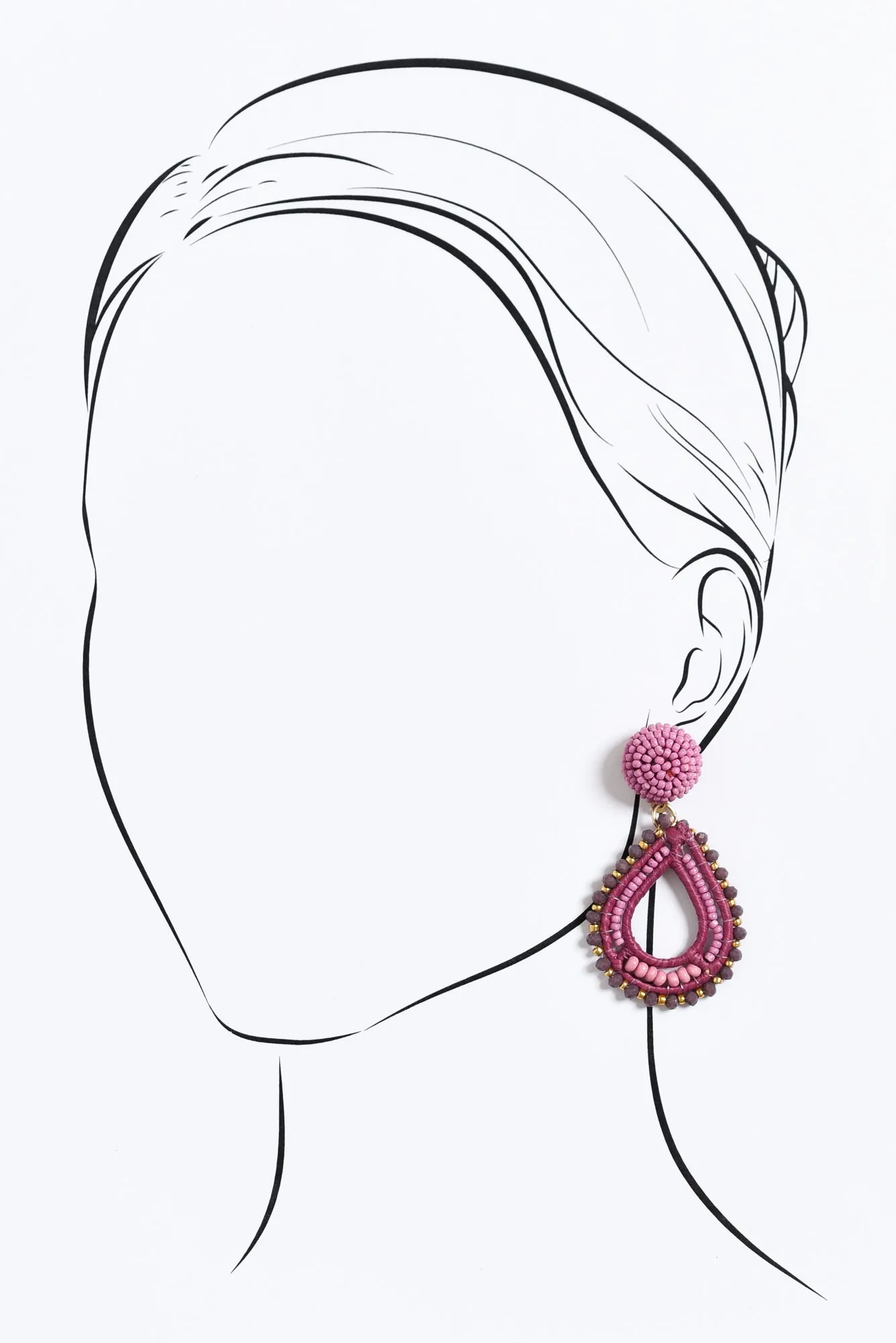 Oona Lilac Beaded Teardrop Earrings sold by Blue Bungalow product image thumbnail 2