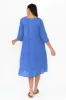 Milana Azure Blue Crinkle Cotton Dress sold by Blue Bungalow