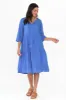 Milana Azure Blue Crinkle Cotton Dress sold by Blue Bungalow
