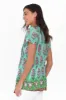 Fia Aqua Botanical Crinkle Cotton Top sold by Blue Bungalow