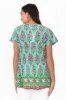 Fia Aqua Botanical Crinkle Cotton Top sold by Blue Bungalow