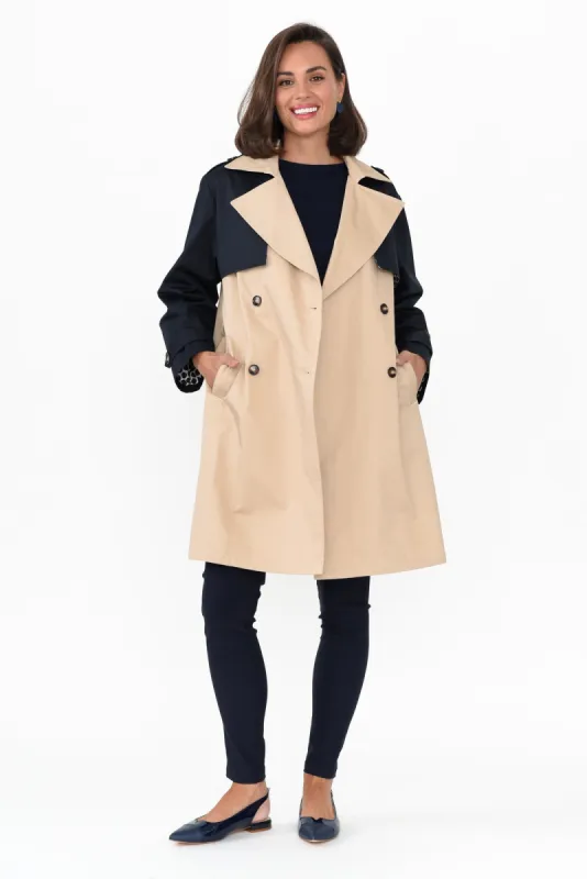 Jeana Beige Two Tone Trench Coat sold by Blue Bungalow