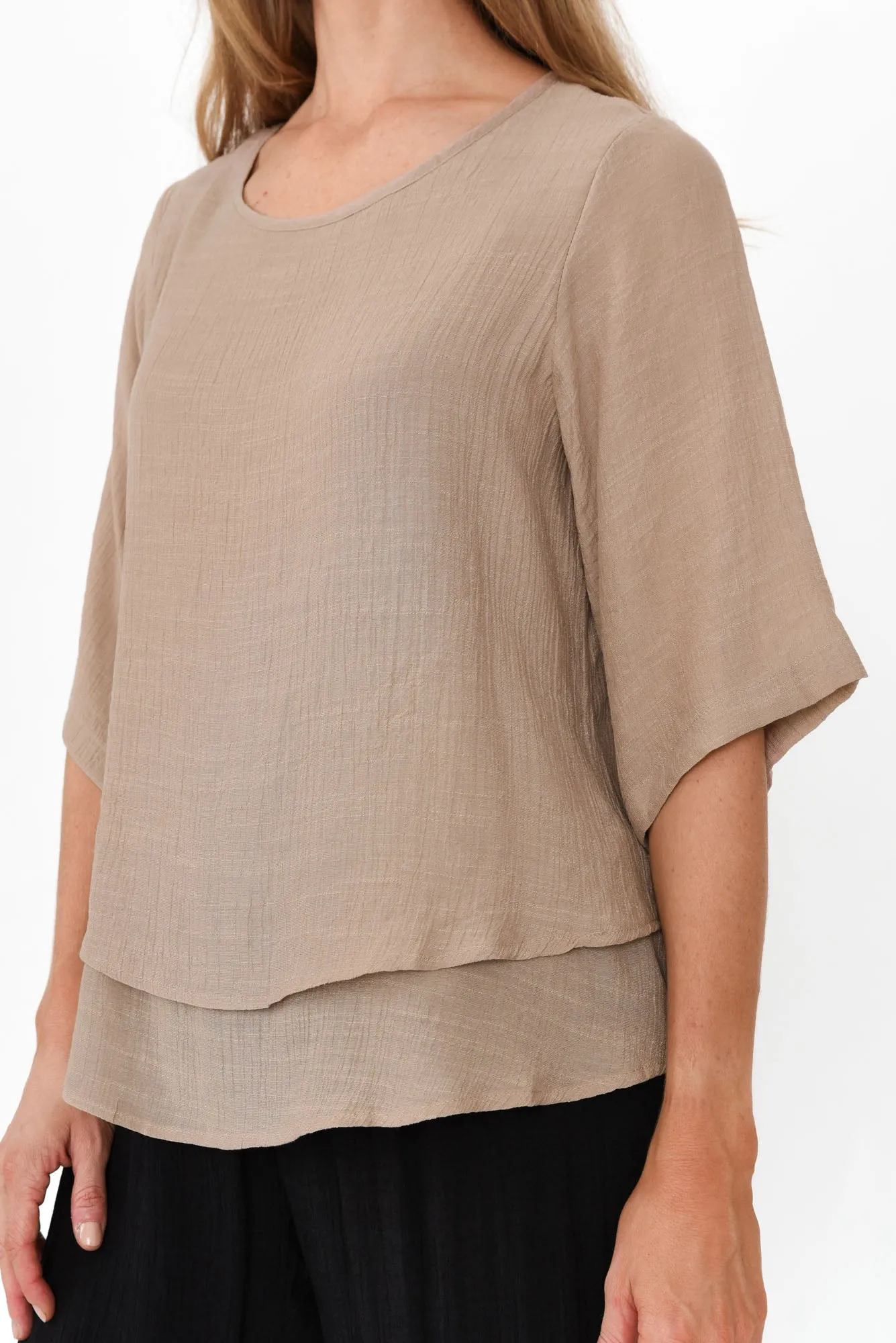 Liora Beige Layered Top sold by Blue Bungalow product image thumbnail 5