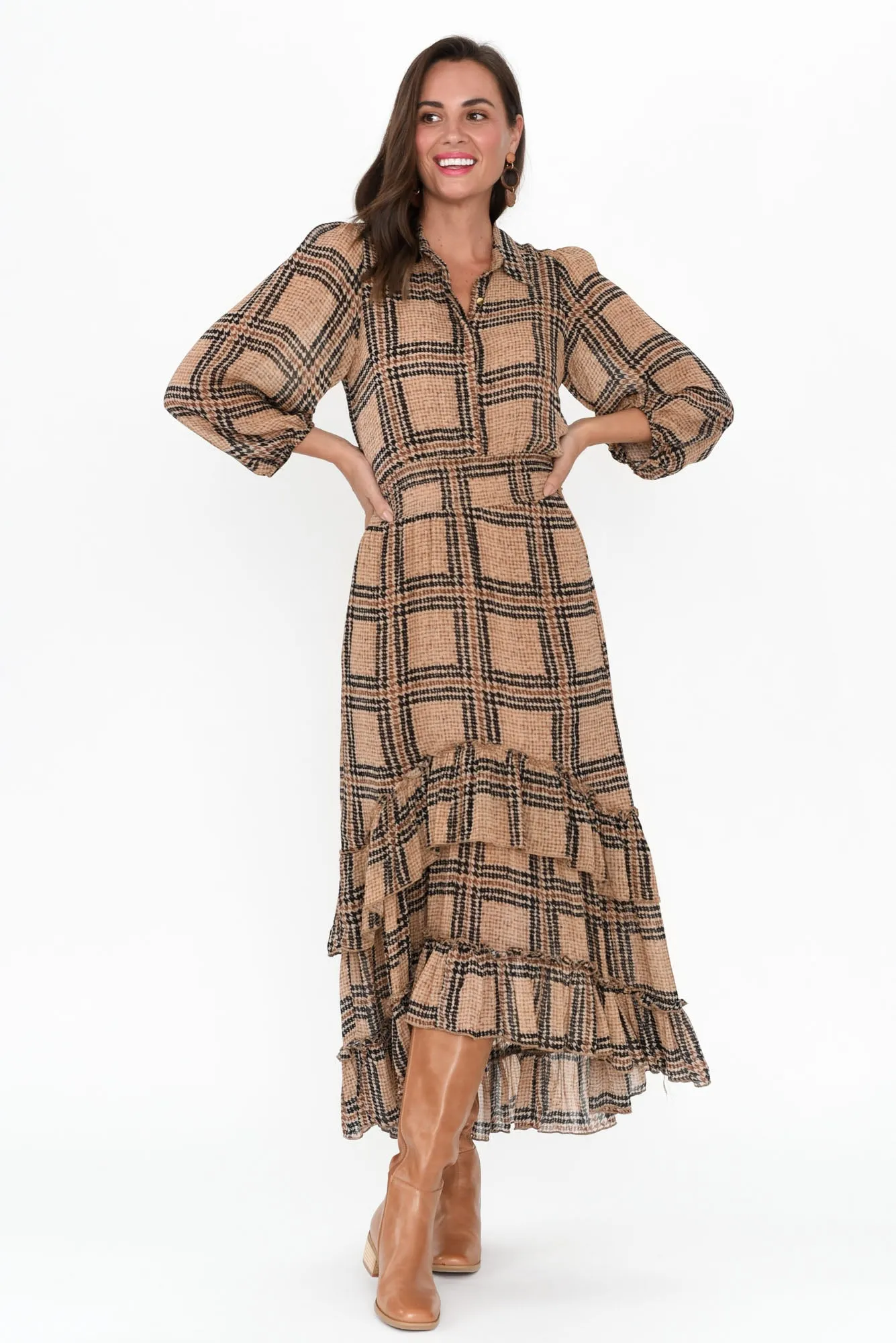 Something Beautiful Houndstooth Check Dress sold by Blue Bungalow product image thumbnail 5