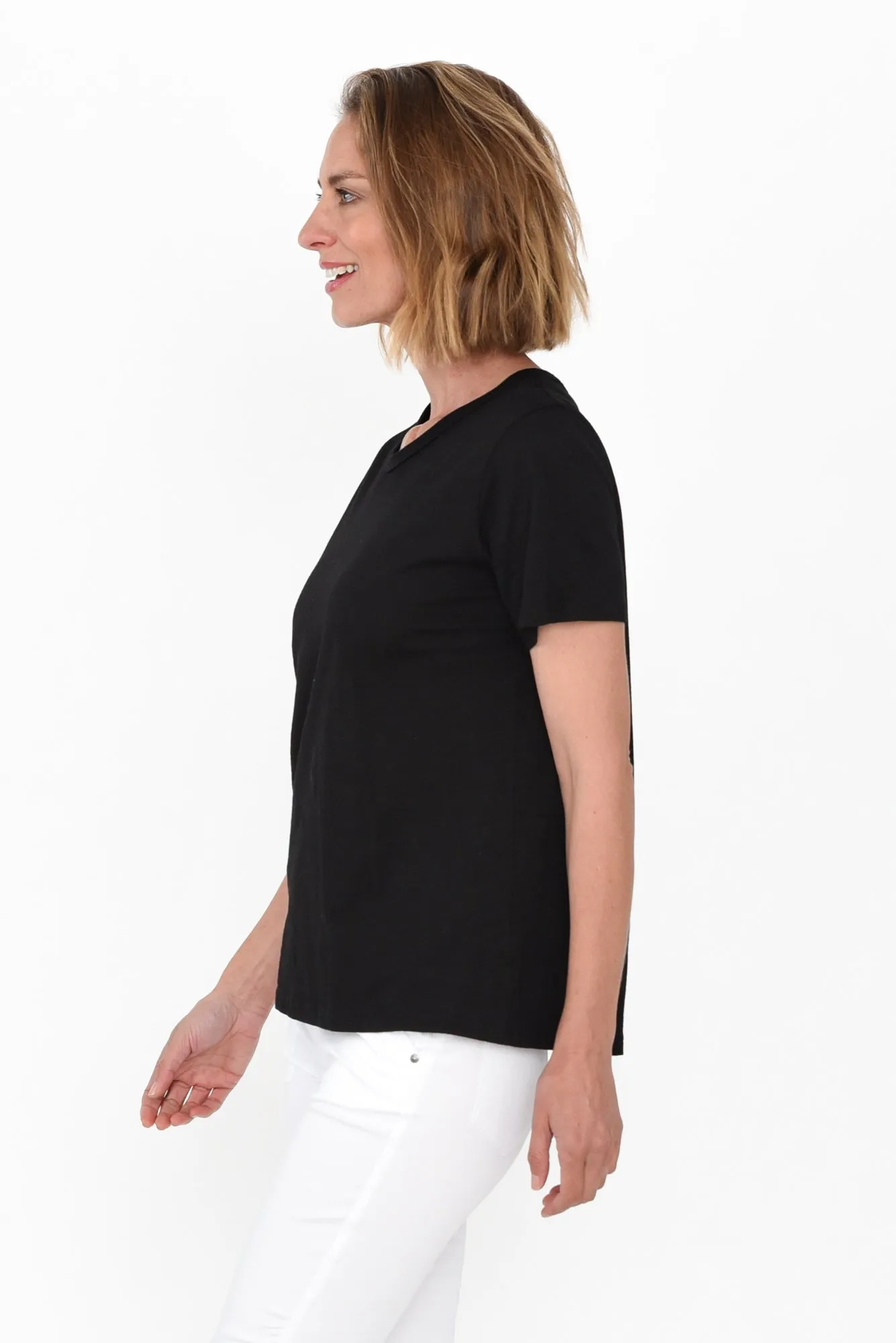 Wynne Black Cotton Tee sold by Blue Bungalow product image thumbnail 3