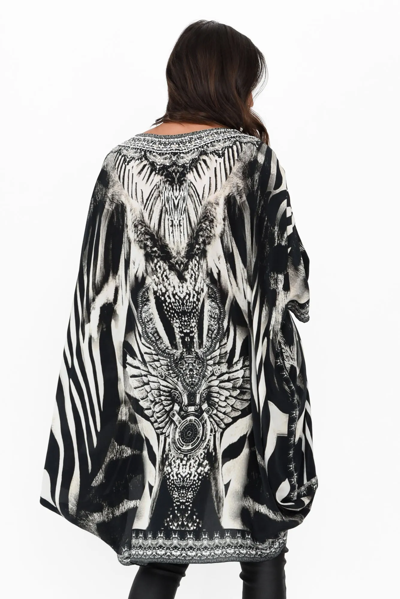 Zulu Black Silk Drape Top sold by Blue Bungalow product image thumbnail 4