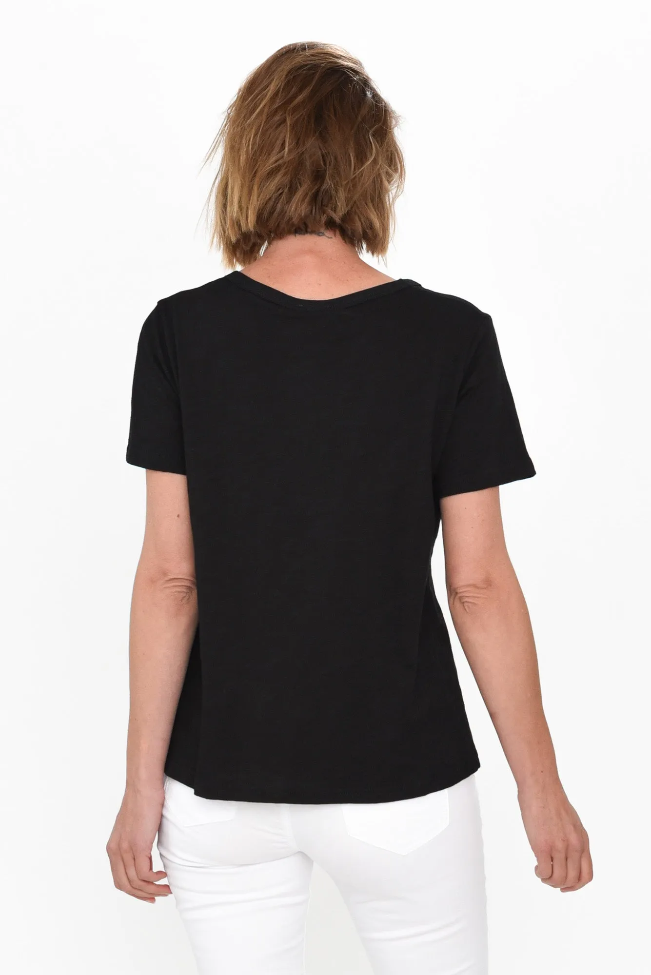 Wynne Black Cotton Tee sold by Blue Bungalow product image thumbnail 4