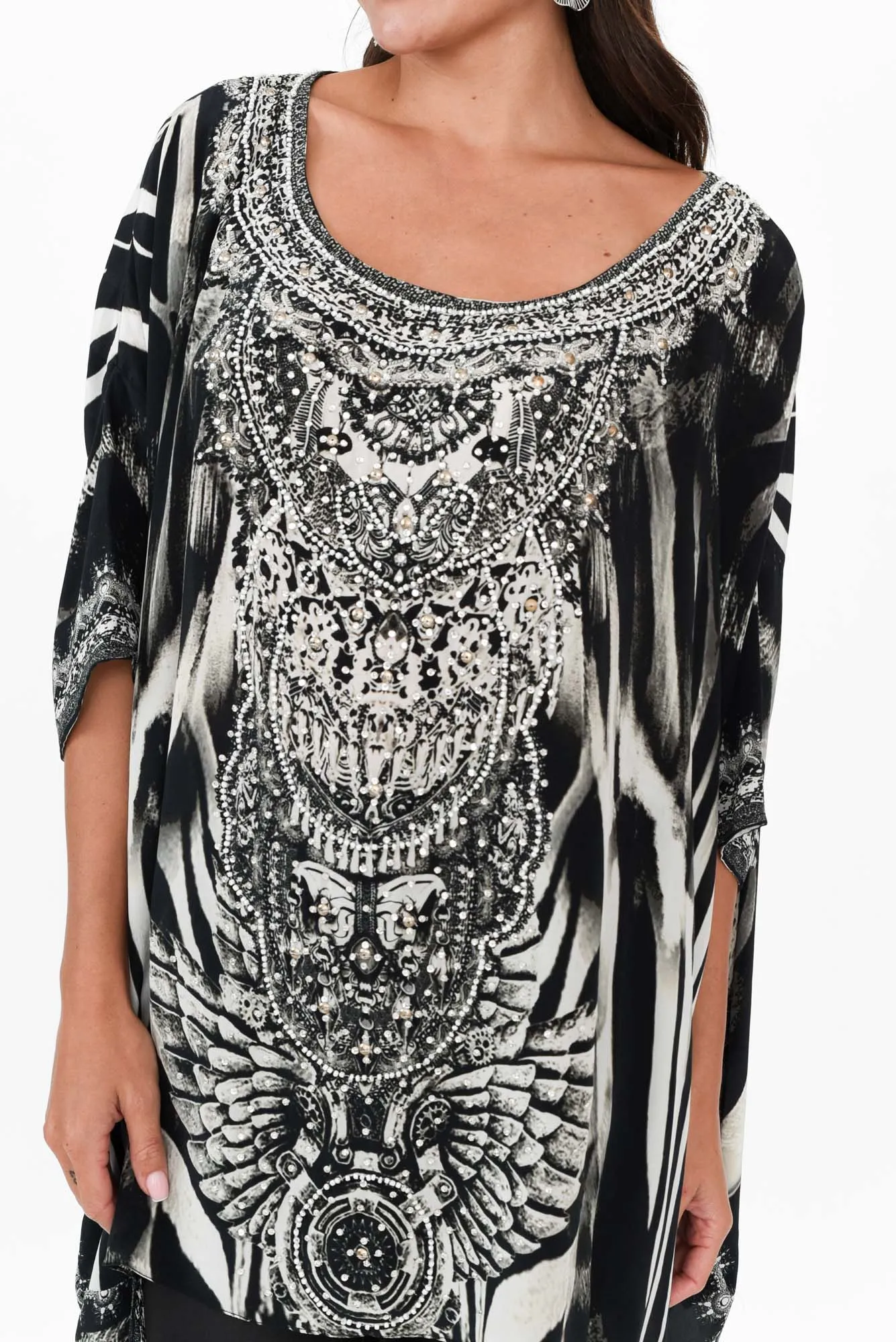 Zulu Black Silk Drape Top sold by Blue Bungalow product image thumbnail 5