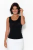 Black Micro Modal Scoop Singlet sold by Blue Bungalow