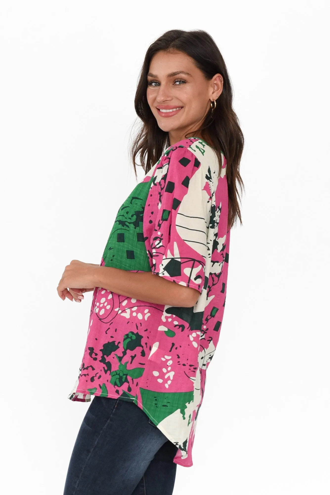 Syrene Pink Abstract Top sold by Blue Bungalow product image thumbnail 4