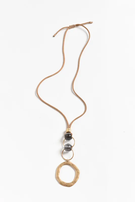 Roksana Gold Beaded Pendant Necklace sold by Blue Bungalow