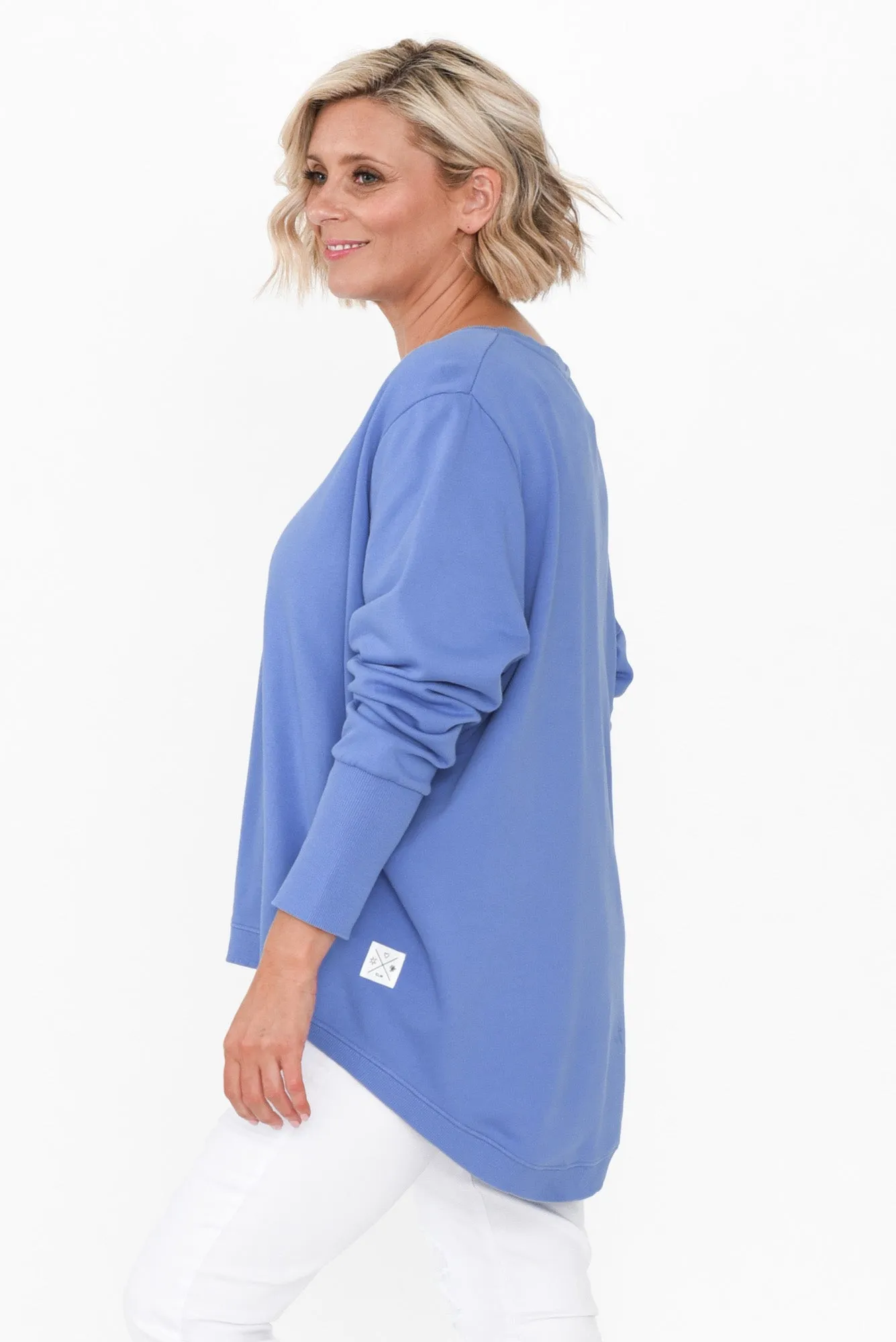 Divine Blue Cotton Crew Jumper sold by Blue Bungalow product image thumbnail 3