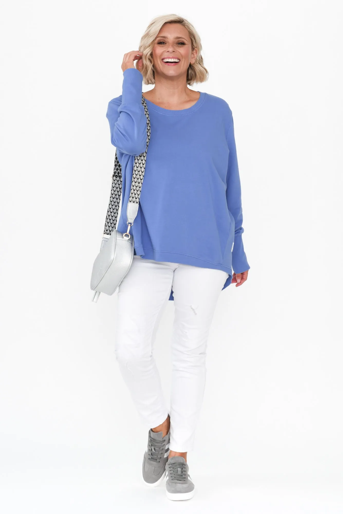 Divine Blue Cotton Crew Jumper sold by Blue Bungalow product image thumbnail 2