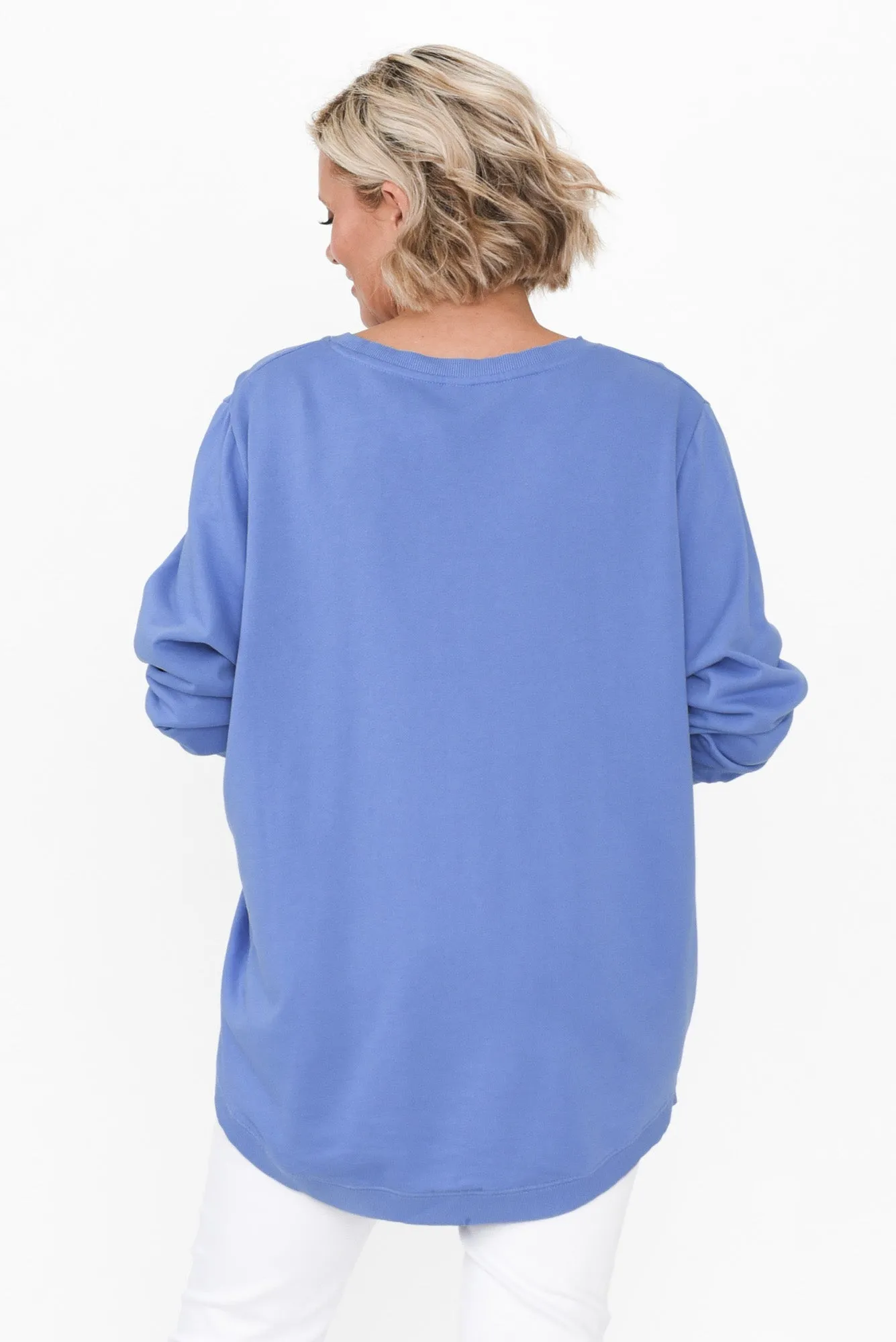 Divine Blue Cotton Crew Jumper sold by Blue Bungalow product image thumbnail 4