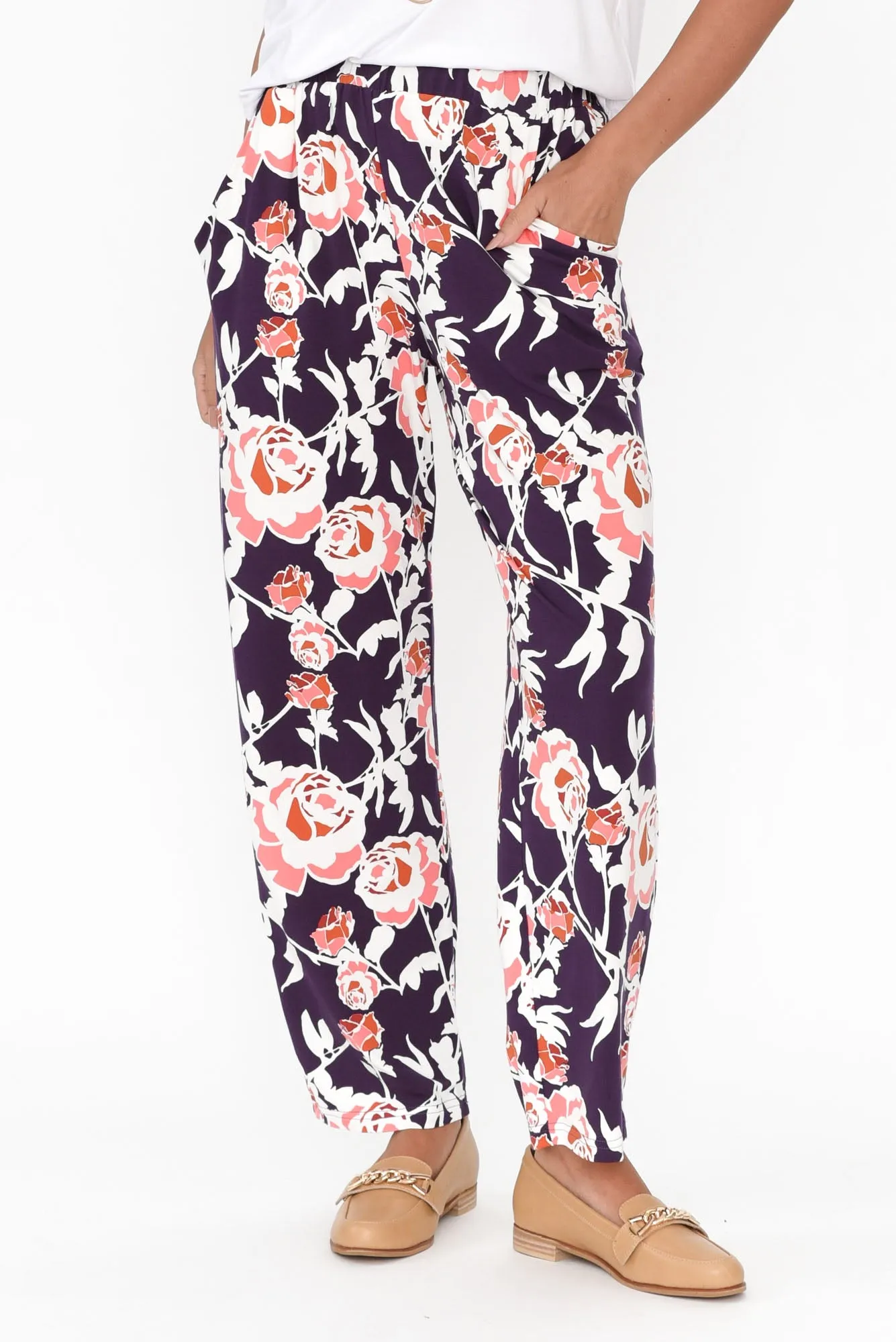 Rosella Purple Rose Bamboo Pants sold by Blue Bungalow product image thumbnail 2