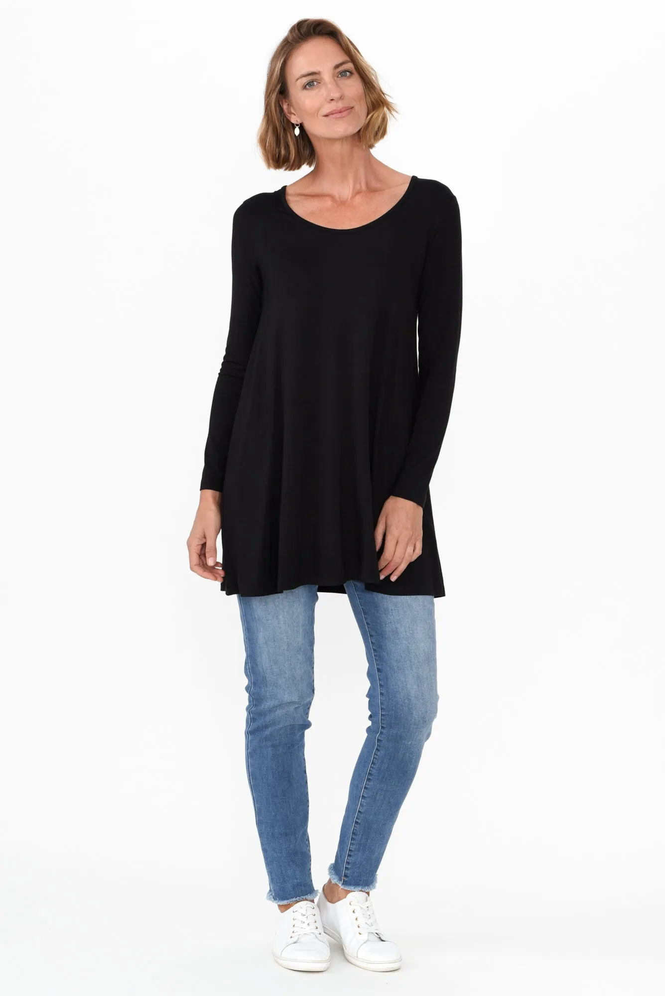 Leanne Black Bamboo Tunic Top sold by Blue Bungalow product image thumbnail 2