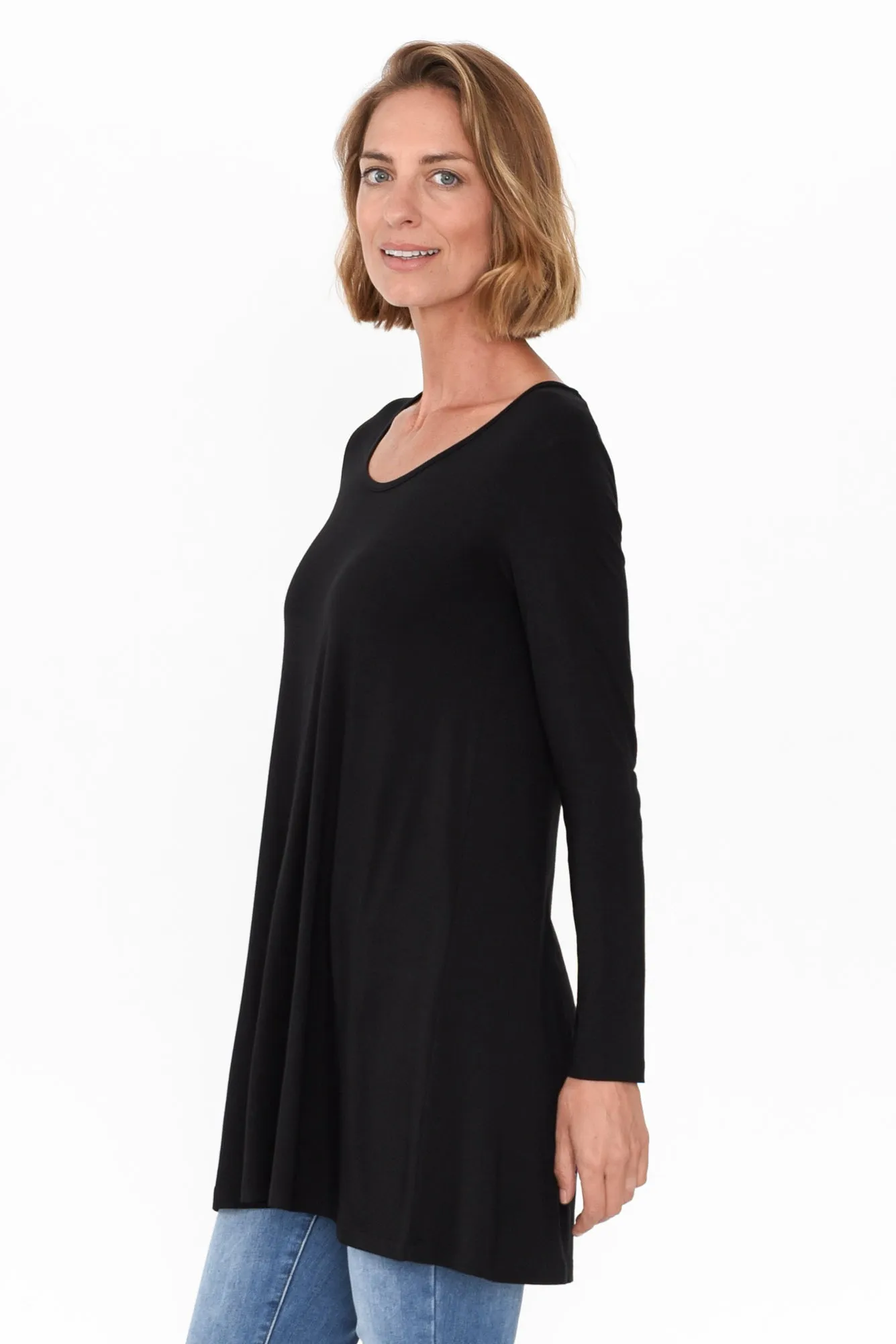 Leanne Black Bamboo Tunic Top sold by Blue Bungalow product image thumbnail 3