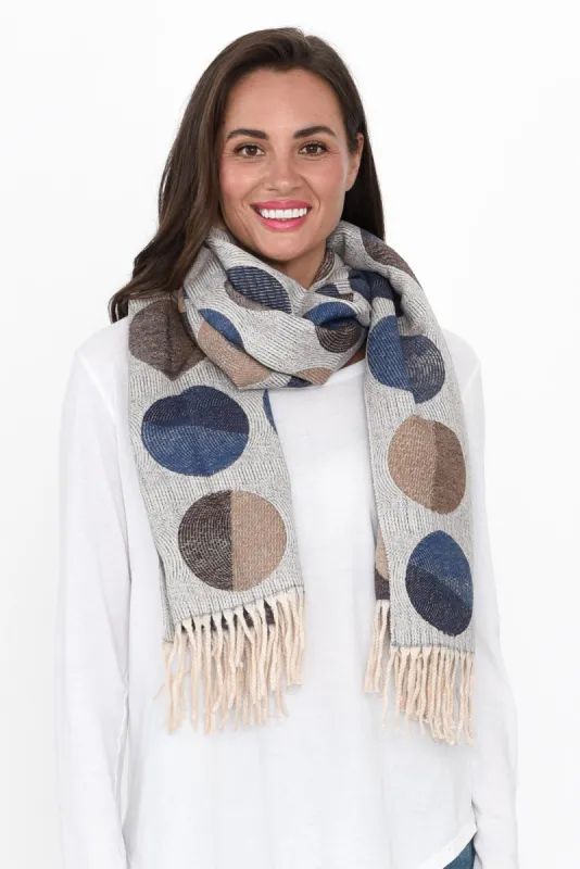 Kindra Brown Geo Tassel Scarf sold by Blue Bungalow