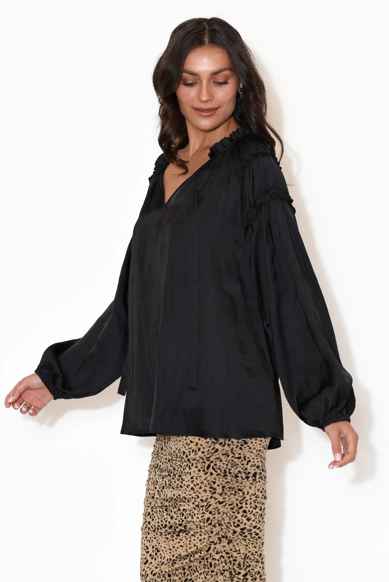 Midnight Flyer Black Long Sleeve Top sold by Blue Bungalow product image thumbnail 4