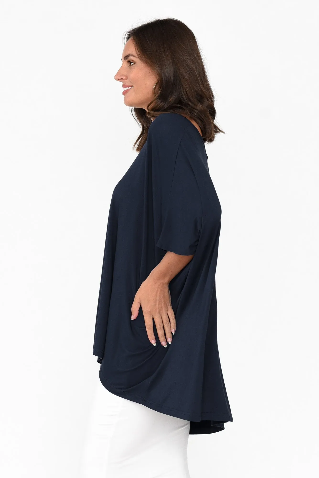 Sorronda Navy Bamboo Batwing Top sold by Blue Bungalow product image thumbnail 3