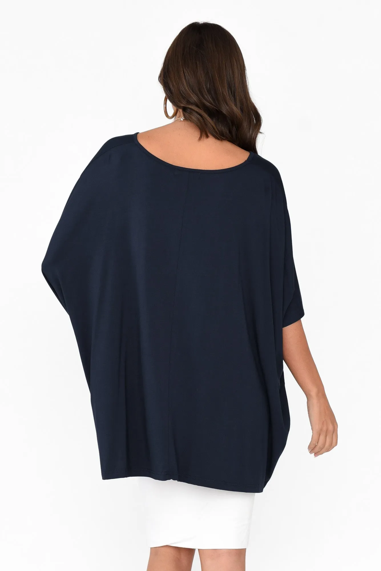 Sorronda Navy Bamboo Batwing Top sold by Blue Bungalow product image thumbnail 4