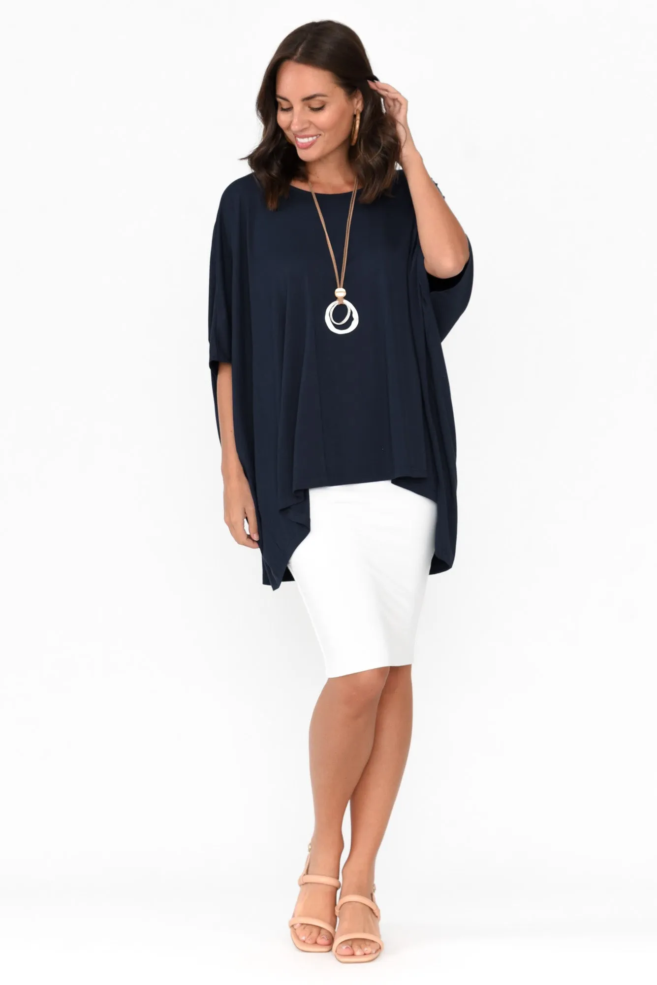 Sorronda Navy Bamboo Batwing Top sold by Blue Bungalow product image thumbnail 5