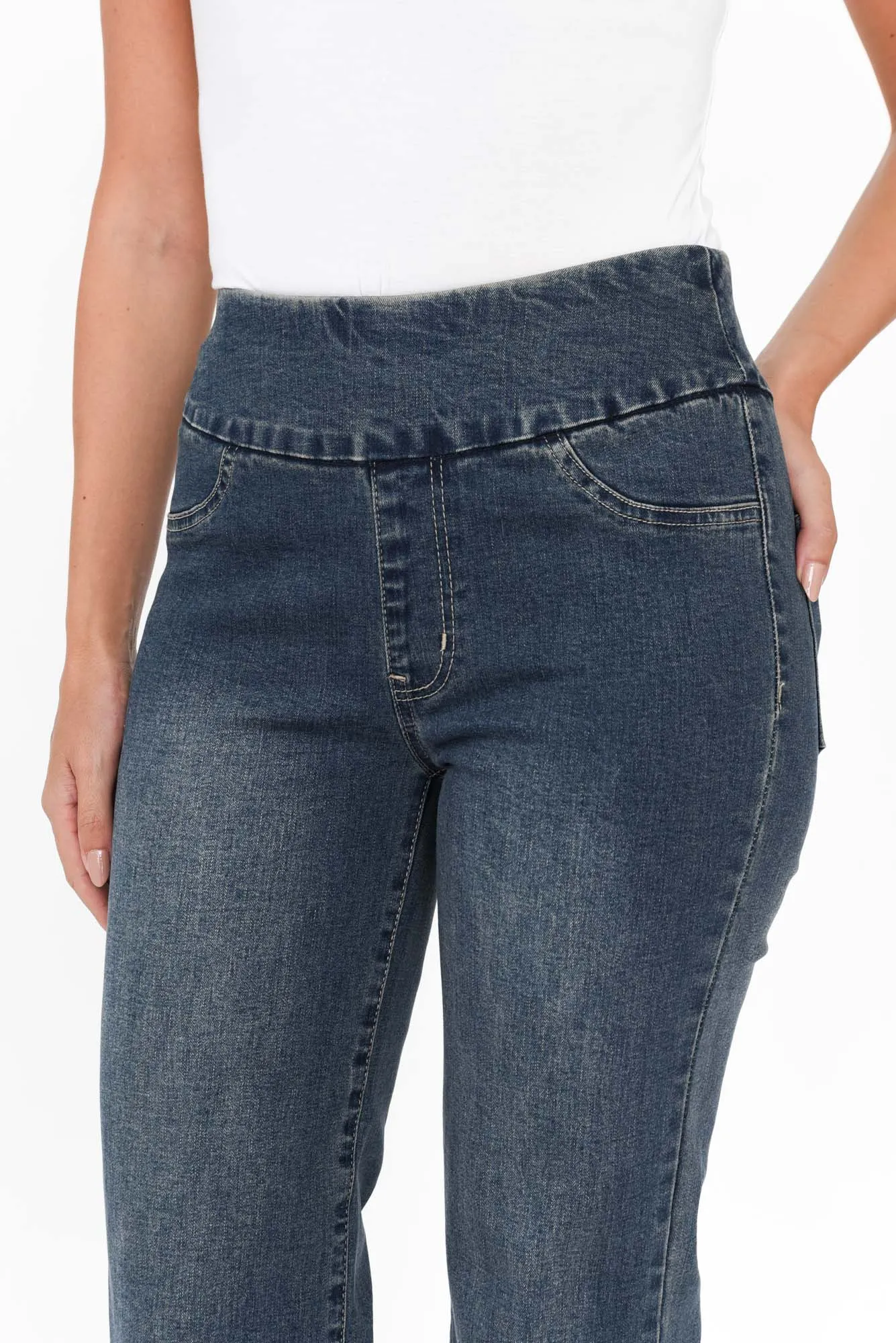 Nicola Dark Denim Wide Leg Jeans sold by Blue Bungalow product image thumbnail 3