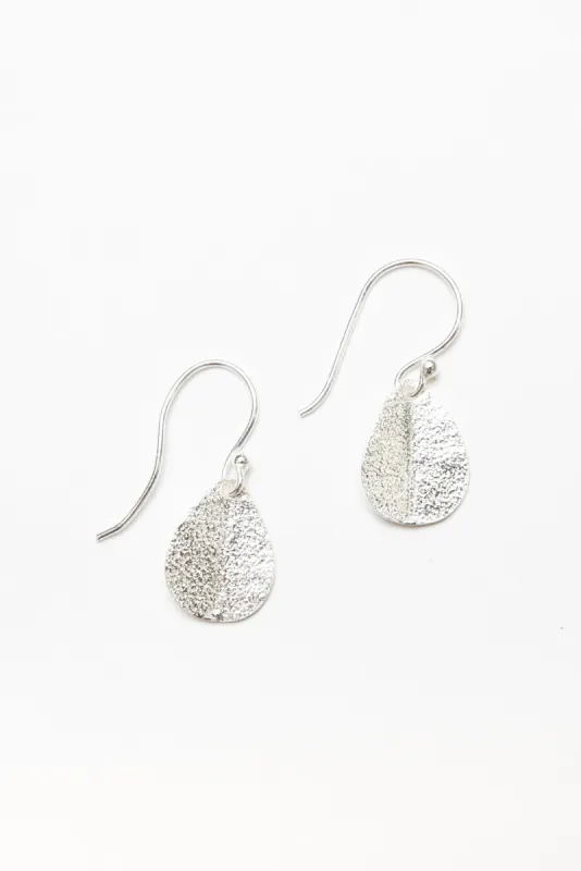 Carren Silver Leaf Drop Earrings sold by Blue Bungalow