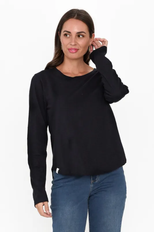 Everyday Black Cotton Long Sleeve Tee sold by Blue Bungalow