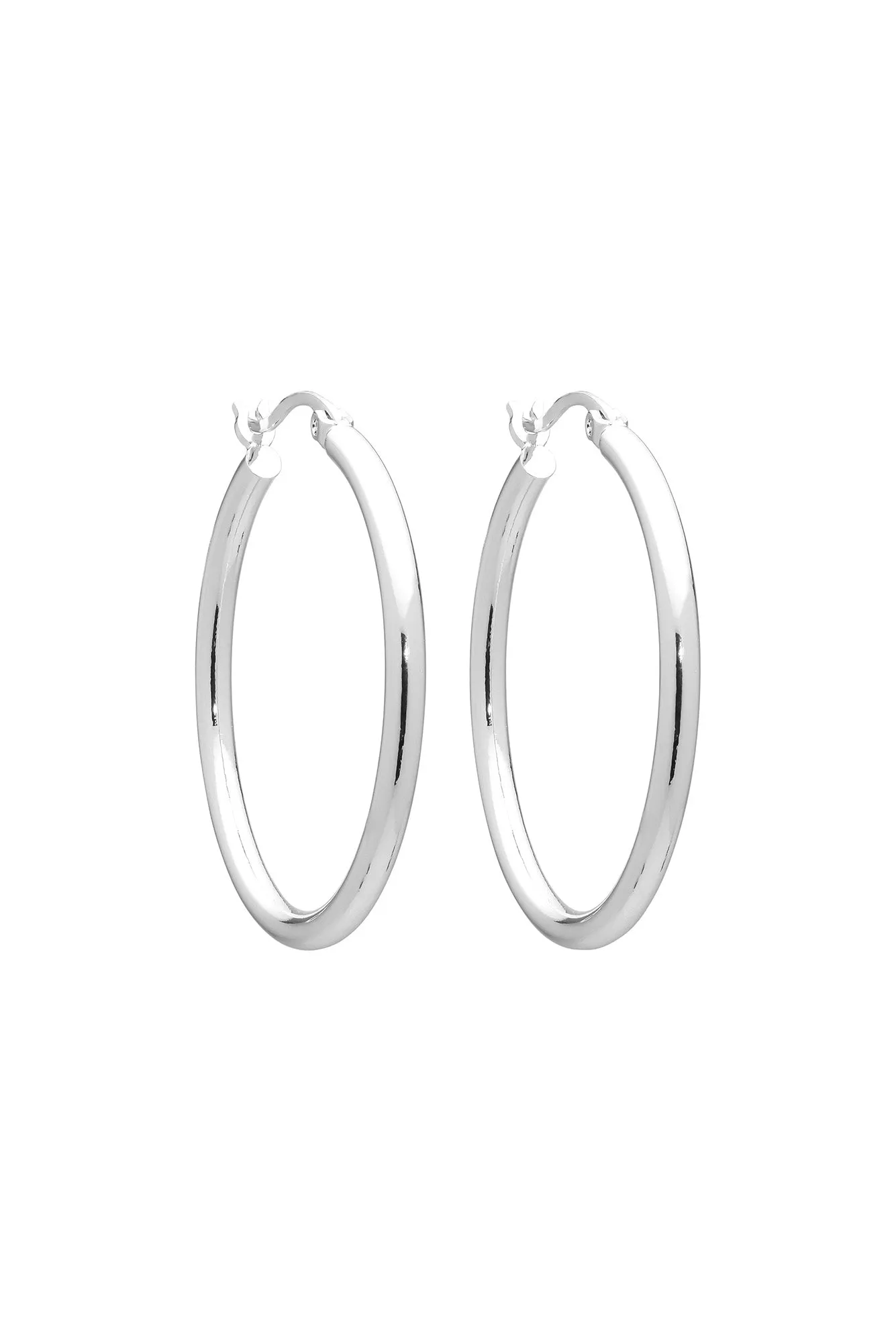 Erika Silver Hoop Earrings sold by Blue Bungalow