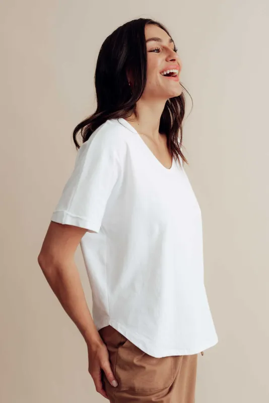 Toronto White Cotton Tee sold by Blue Bungalow