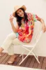 Fia Orange Bloom Crinkle Cotton Top sold by Blue Bungalow