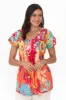 Fia Orange Bloom Crinkle Cotton Top sold by Blue Bungalow