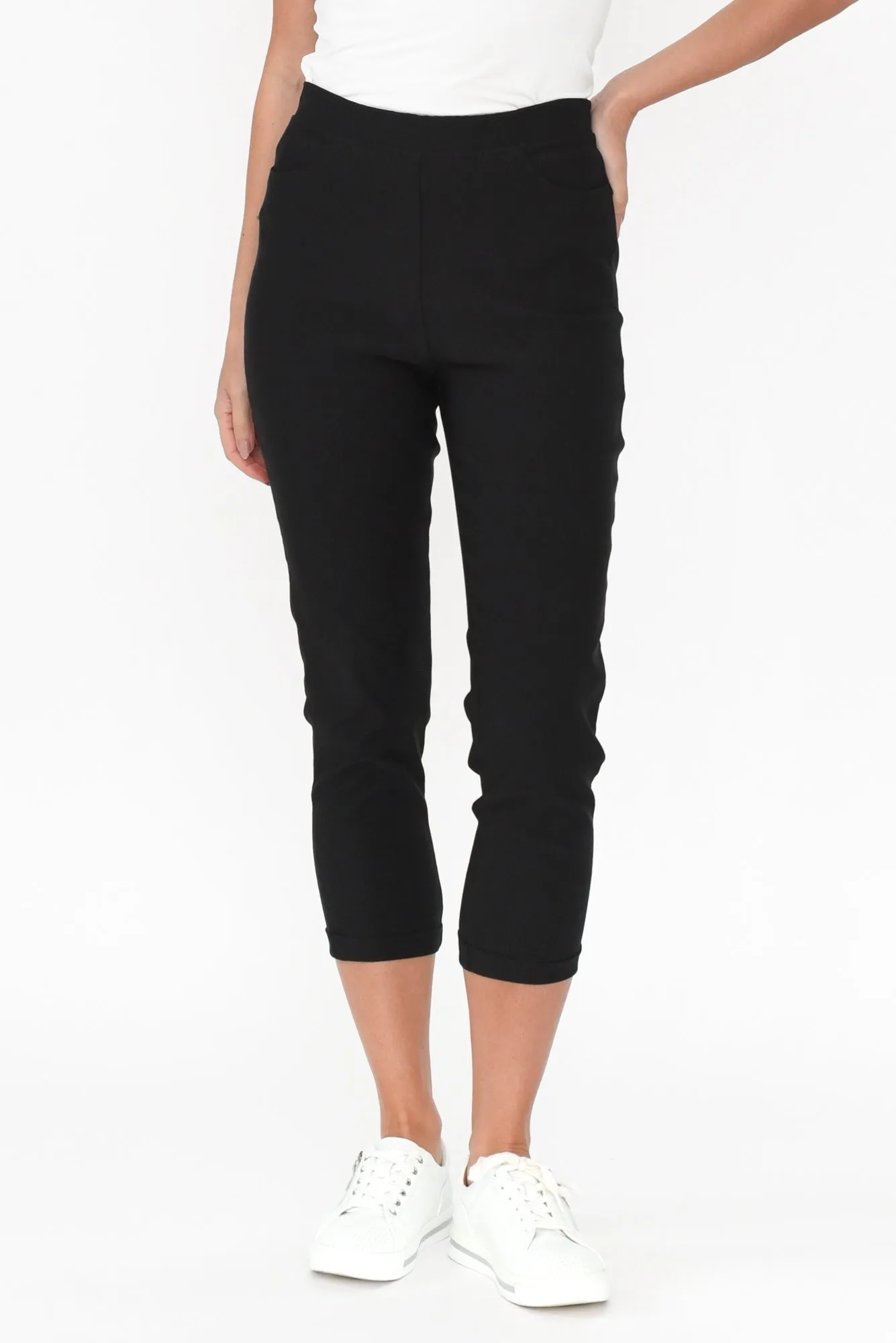 Jensen Black Cotton Stretch Pants sold by Blue Bungalow