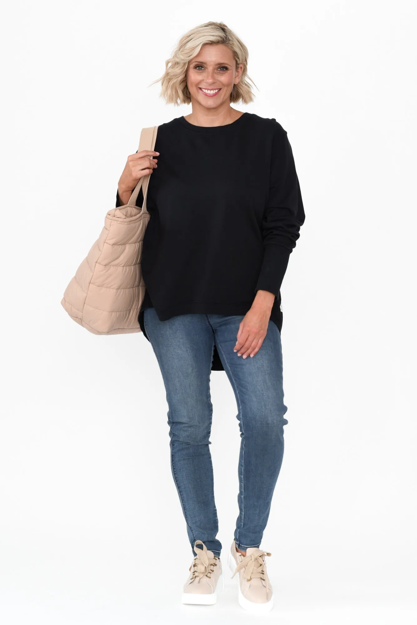 Divine Black Cotton Crew Sweatshirt sold by Blue Bungalow product image thumbnail 2
