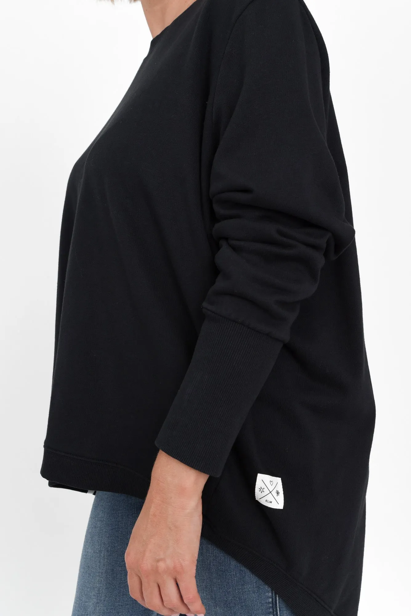 Divine Black Cotton Crew Sweatshirt sold by Blue Bungalow product image thumbnail 5