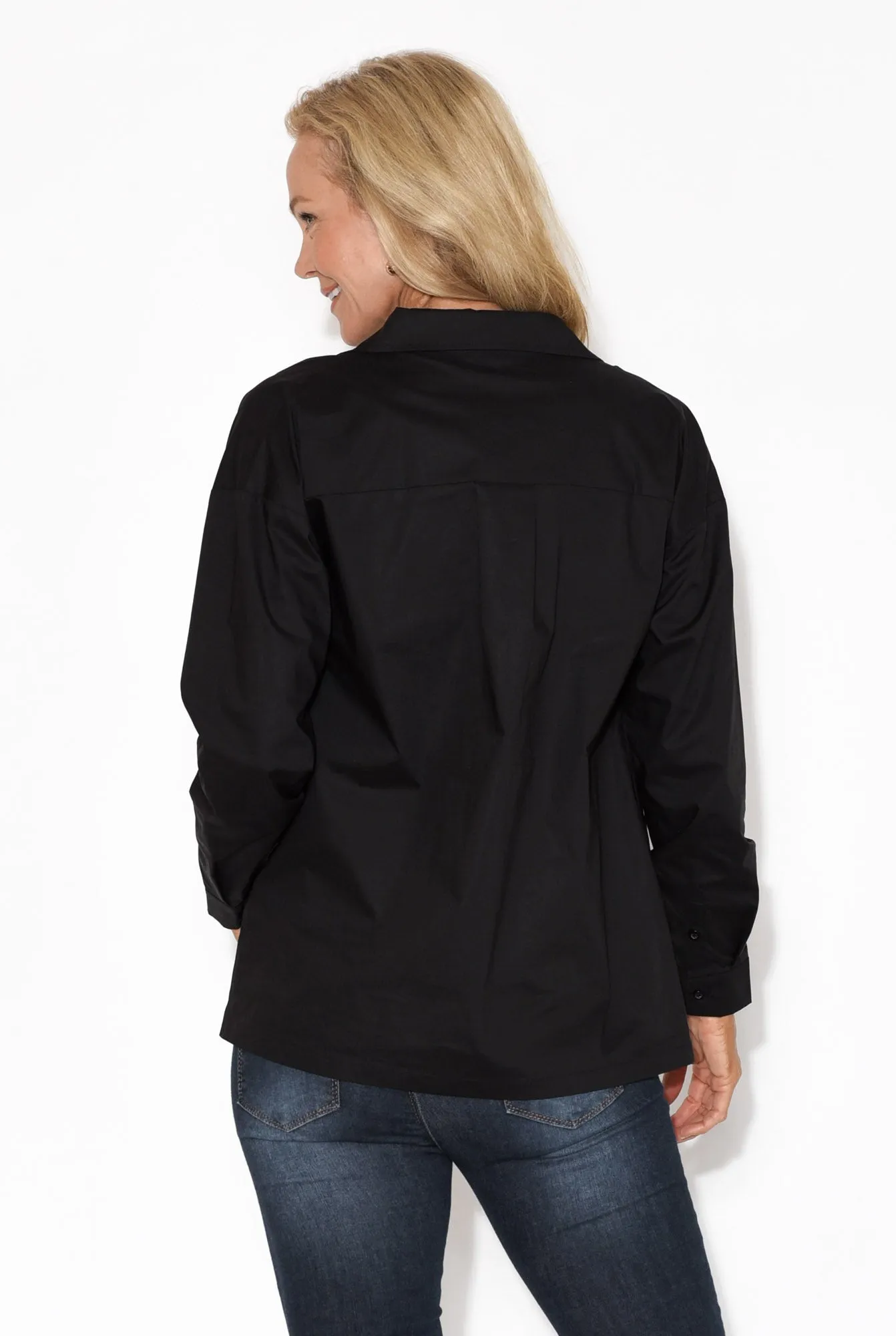 Atticus Black Cotton Shirt sold by Blue Bungalow product image thumbnail 5