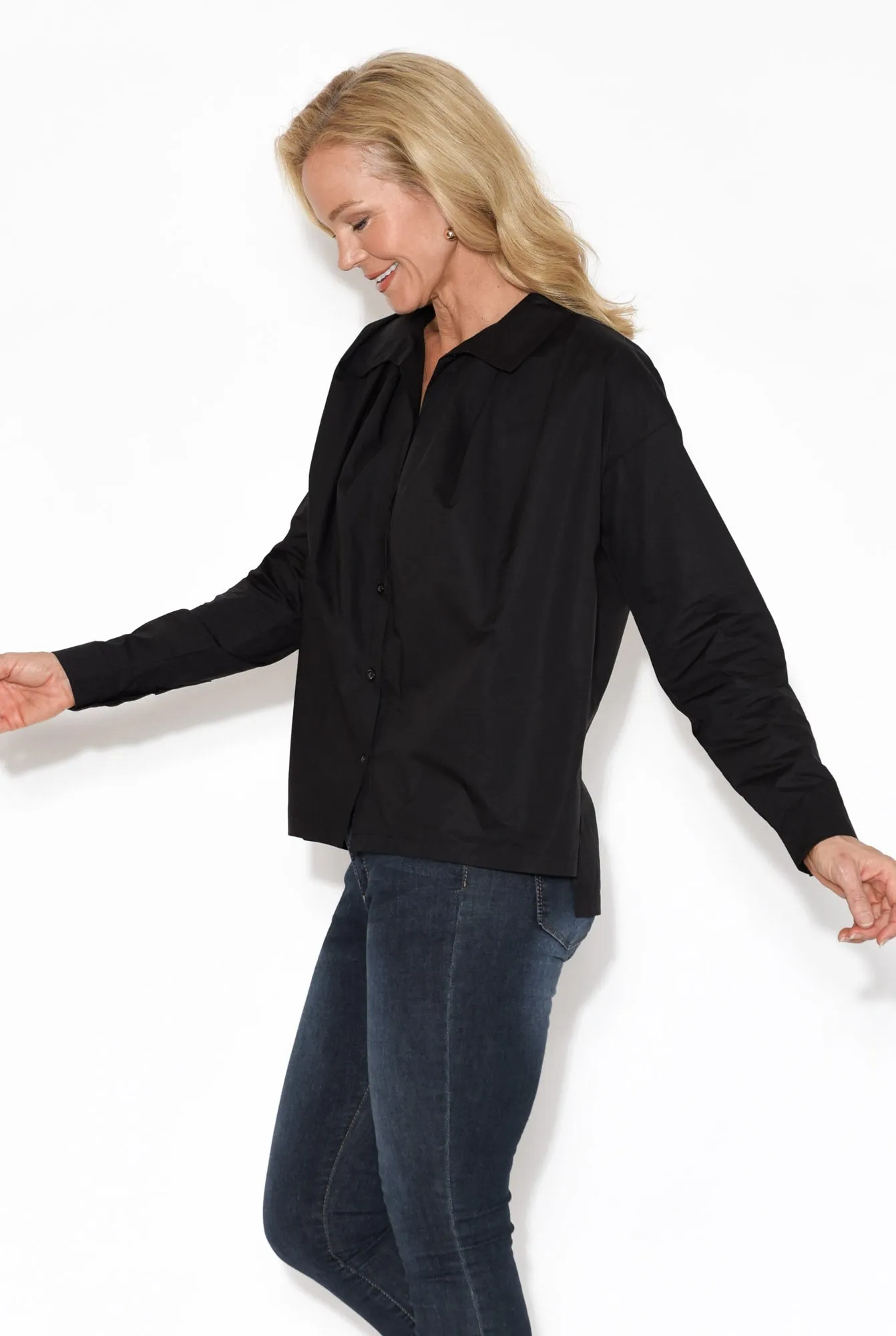 Atticus Black Cotton Shirt sold by Blue Bungalow product image thumbnail 4