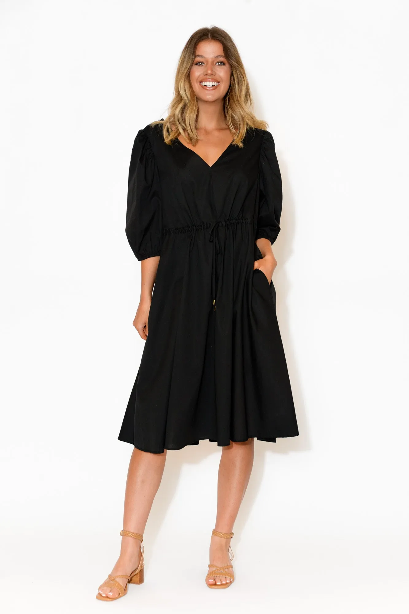 Life of Work Black Cotton Dress sold by Blue Bungalow product image thumbnail 2