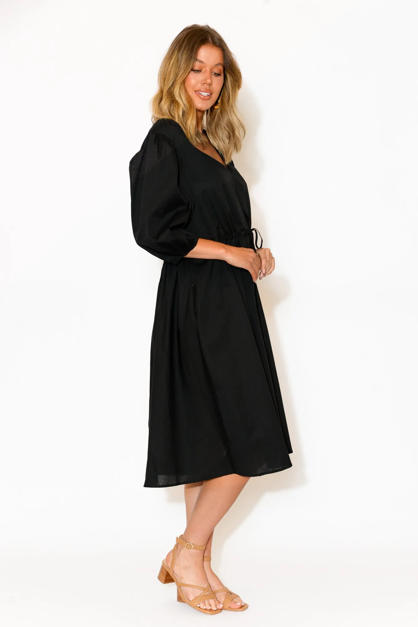 Life of Work Black Cotton Dress sold by Blue Bungalow product image thumbnail 3