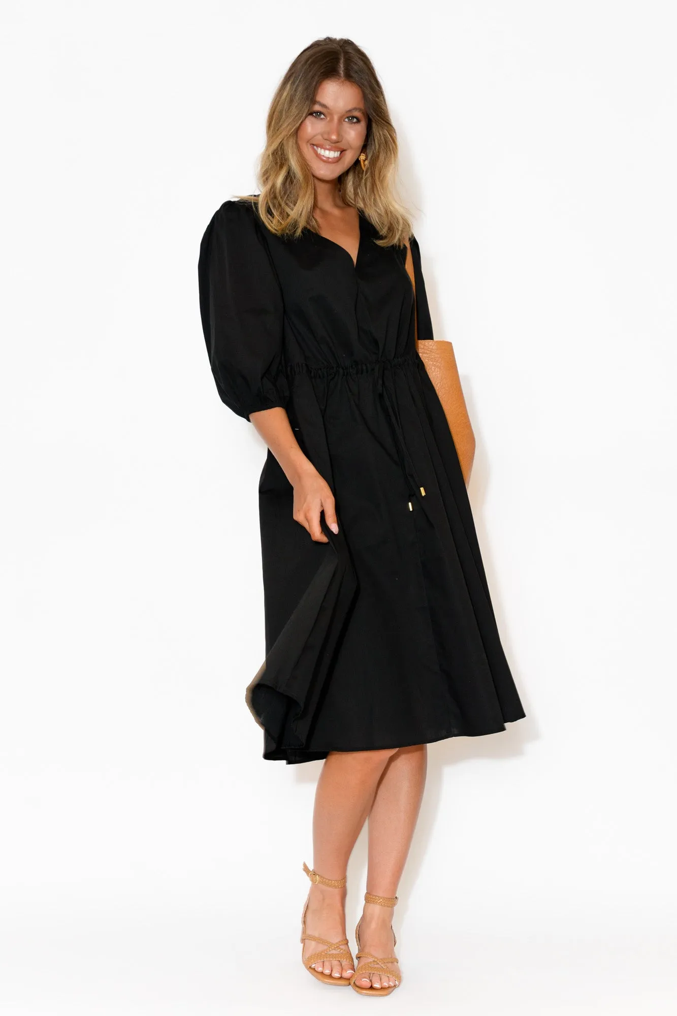 Life of Work Black Cotton Dress sold by Blue Bungalow