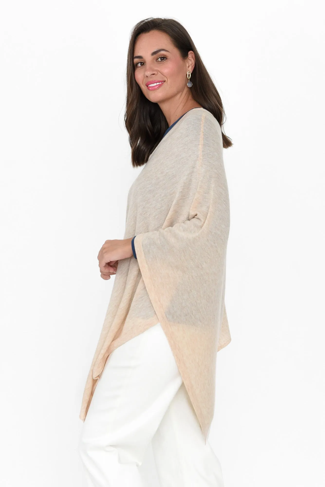 Haly Oat Wool Blend Poncho sold by Blue Bungalow product image thumbnail 3