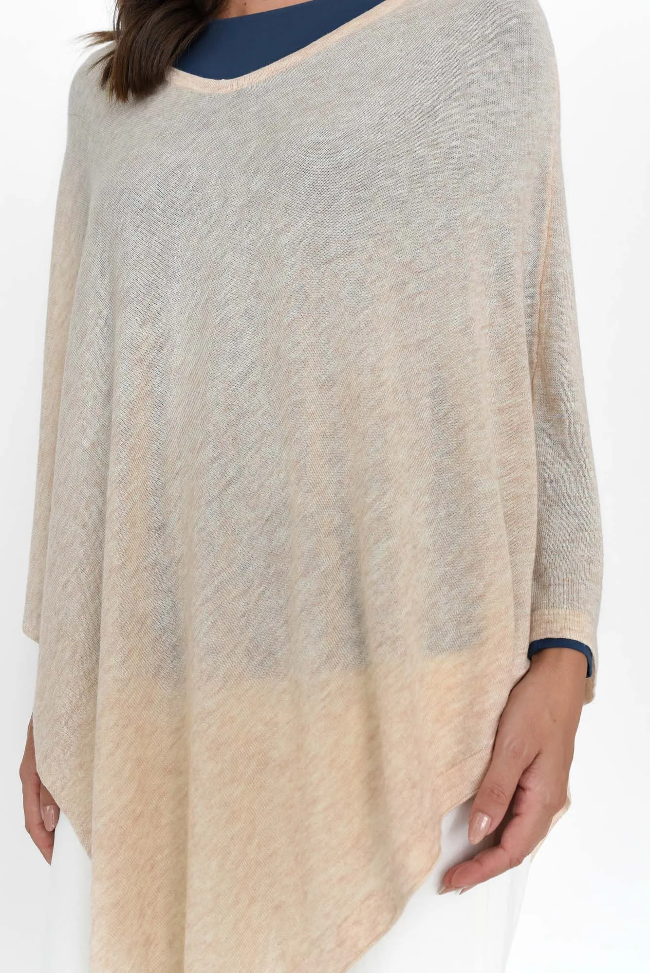 Haly Oat Wool Blend Poncho sold by Blue Bungalow product image thumbnail 5