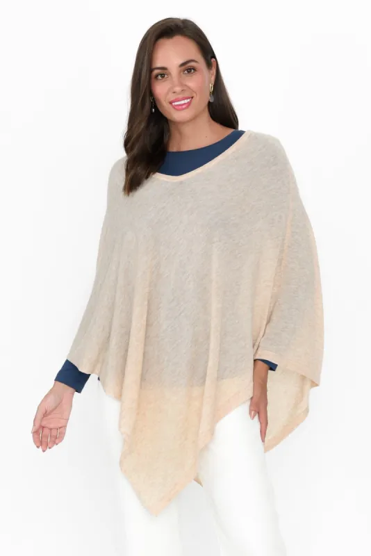 Haly Oat Wool Blend Poncho sold by Blue Bungalow