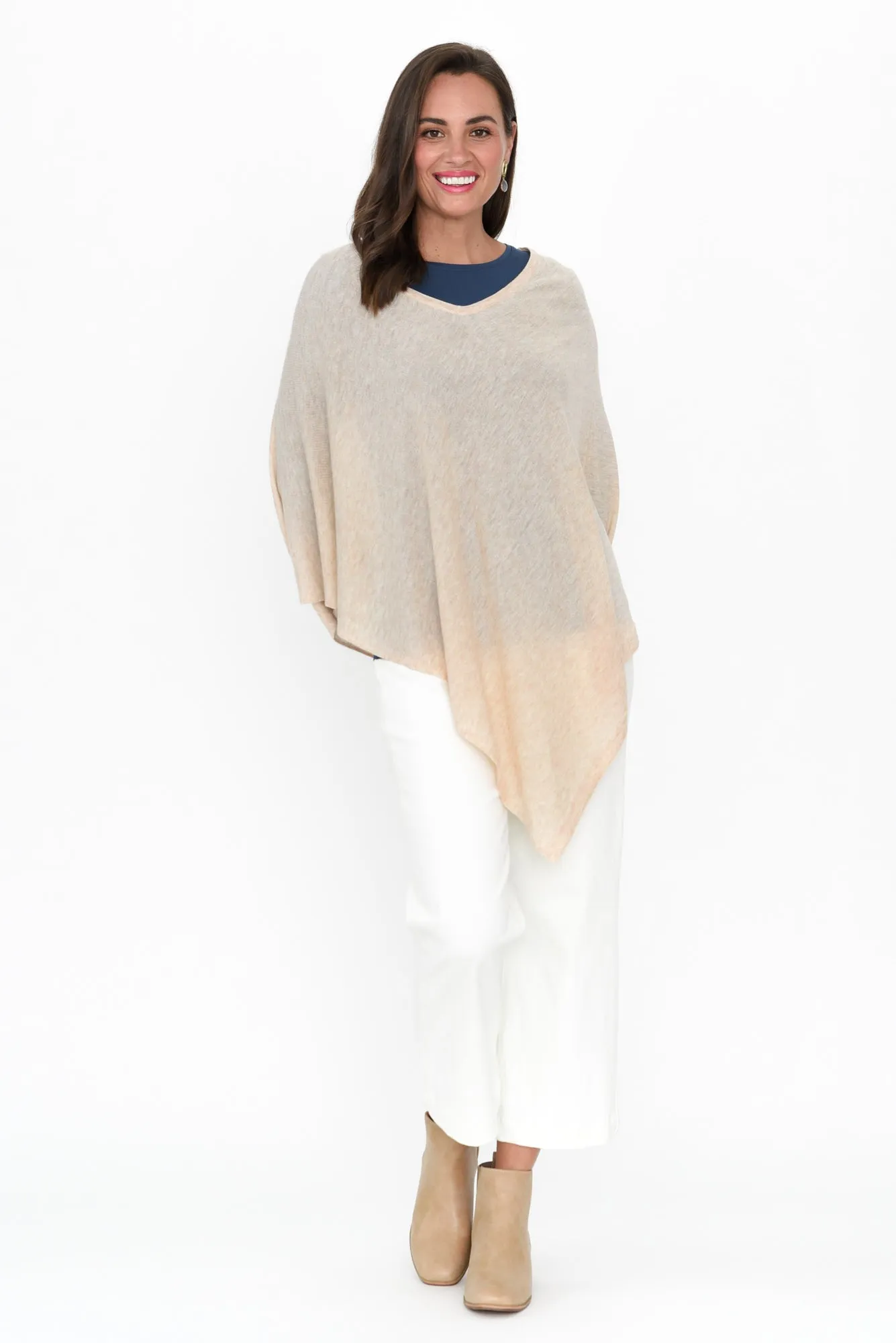 Haly Oat Wool Blend Poncho sold by Blue Bungalow product image thumbnail 2