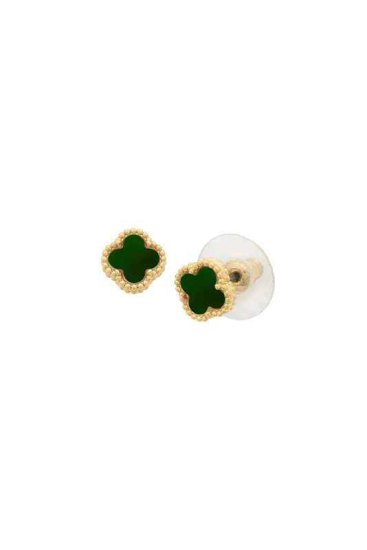 Reign Jade Stone Stud Earrings sold by Blue Bungalow
