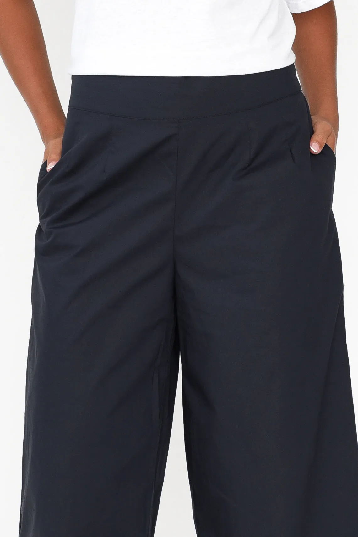 Bradie Navy Cotton Wide Leg Pants sold by Blue Bungalow product image thumbnail 3