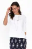Camila White Bamboo Top sold by Blue Bungalow