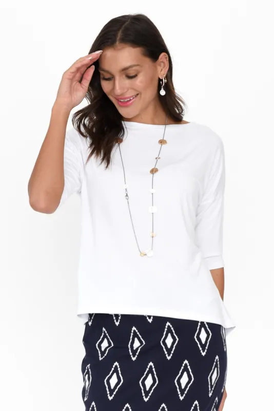 Camila White Bamboo Top sold by Blue Bungalow